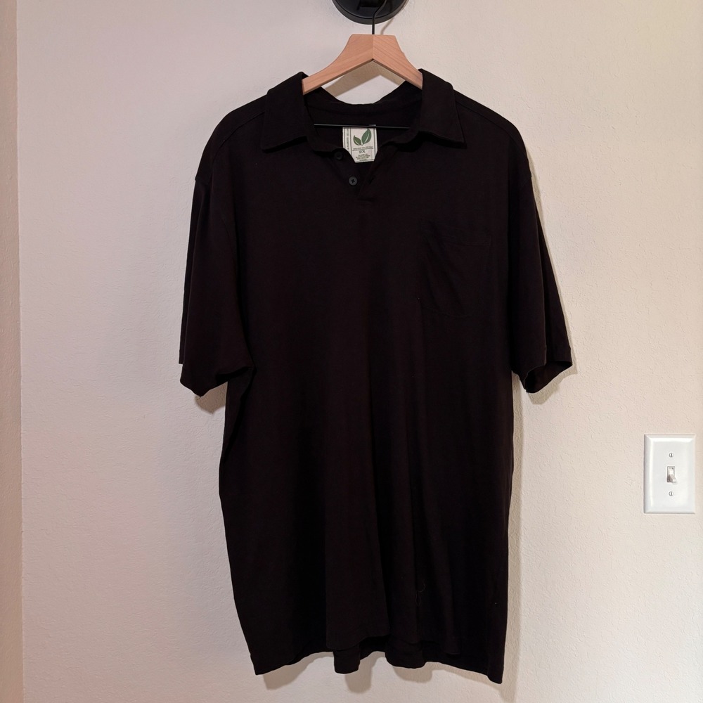 Colours Alexander Julian Polo Shirt 2X Organic Cotton Black Minimalist Mens